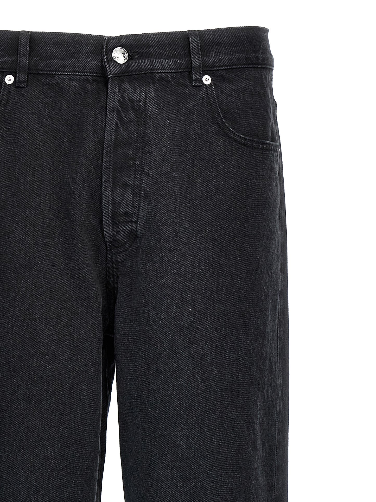 Jeans by A.P.C. for men in denim cotton black features an sophisticated high rise and straight-leg & wide with a precise long, creating a sophisticated and sophisticated silhouette.