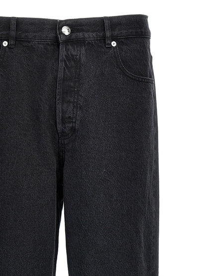 Jeans by A.P.C. for men in denim cotton black features an sophisticated high rise and straight-leg & wide with a precise long, creating a sophisticated and sophisticated silhouette.