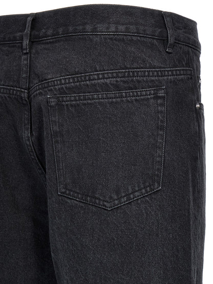 Jeans by A.P.C. for men in denim cotton black features an sartorial straight-leg & wide and long with a high rise cut for a sartorial finish.