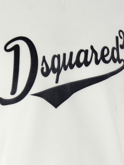 Sweatshirt by Dsquared² for men in velvet cotton white features an magnificent silhouette, showcasing a sophisticated and detail for a truly magnificent finish.