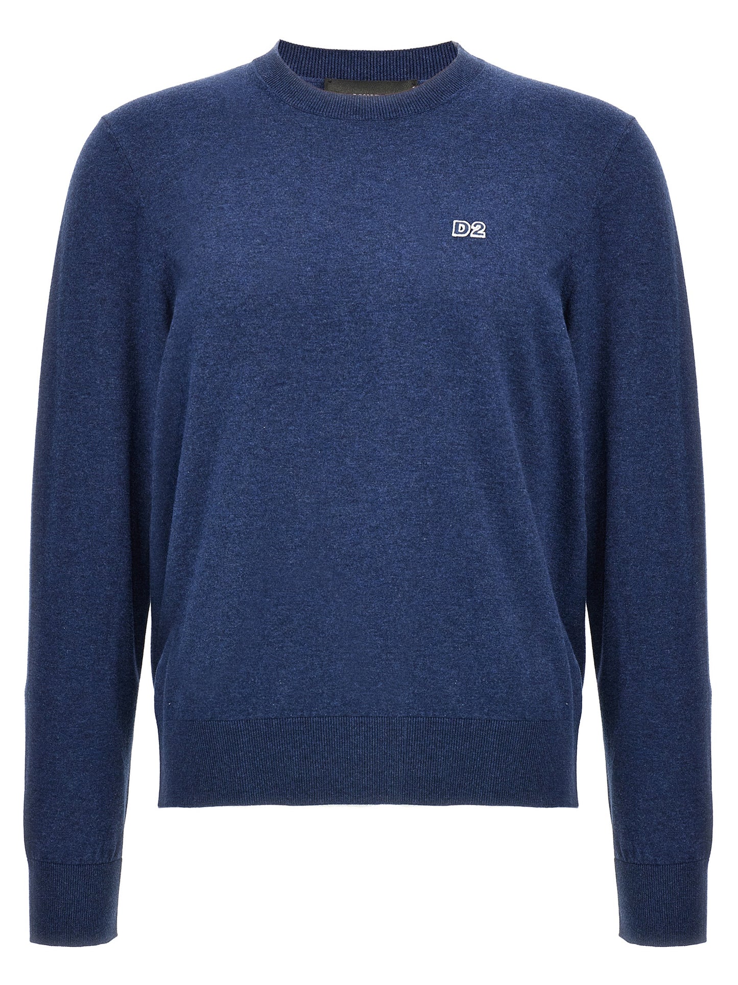 Cardigan by Dsquared² for men in cotton blue showcases a captivating silhouette, artfully detailed with a captivating and crew neckline for a truly sophisticated captivating look.