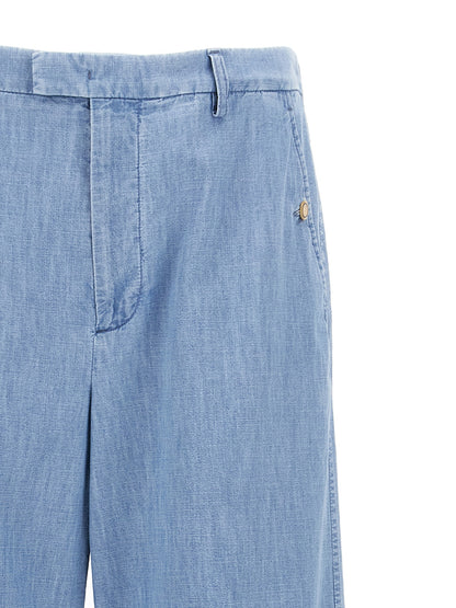Jeans by Valentino Garavani for men in denim cotton blue features an sophisticated high rise and wide with a precise long, creating a sophisticated and sophisticated silhouette.