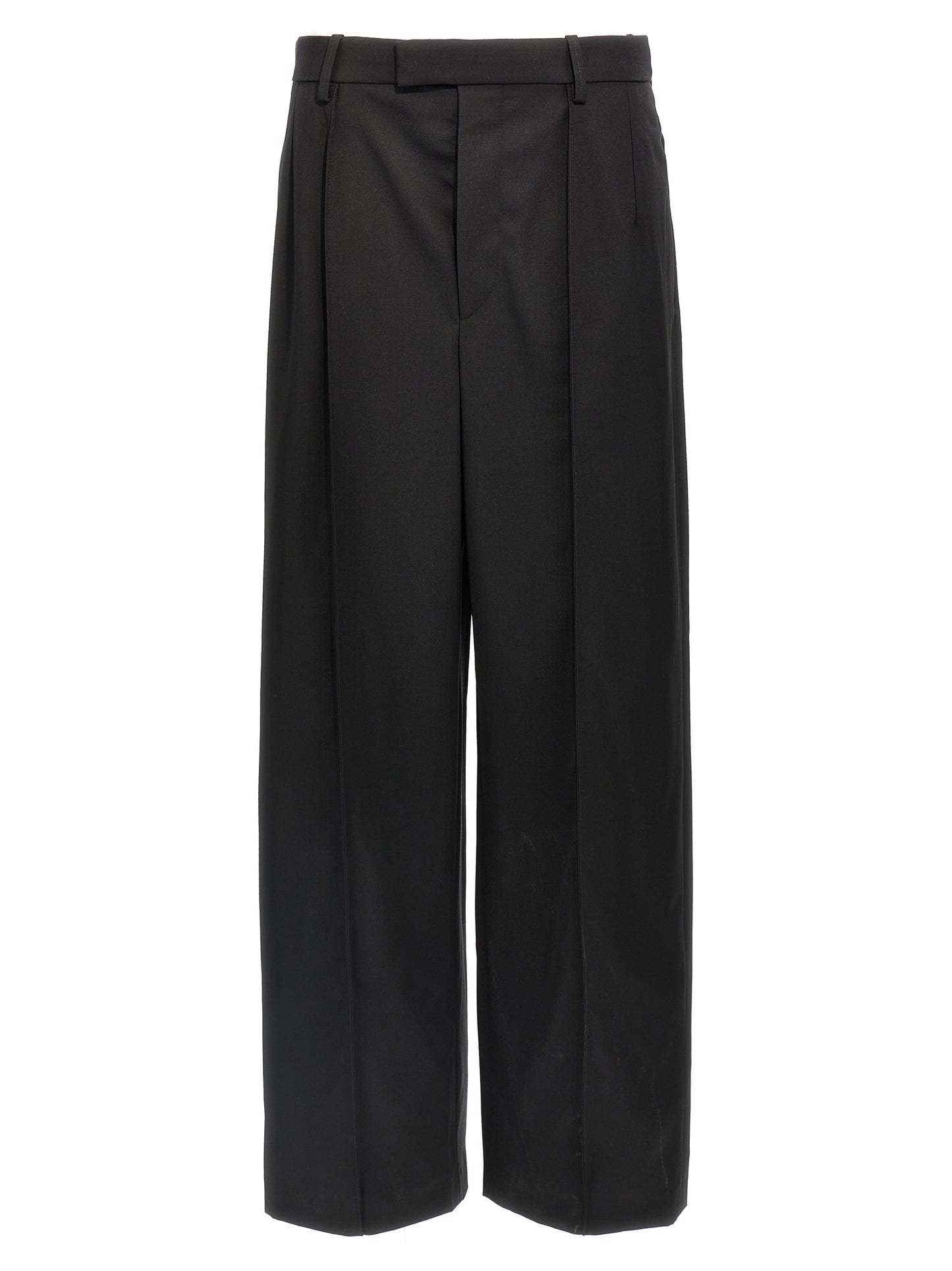 Trousers by Wardrobe.Nyc for women in wool black features an sartorial silhouette, showcasing a precise straight and long with a sartorial high rise for a refined look.