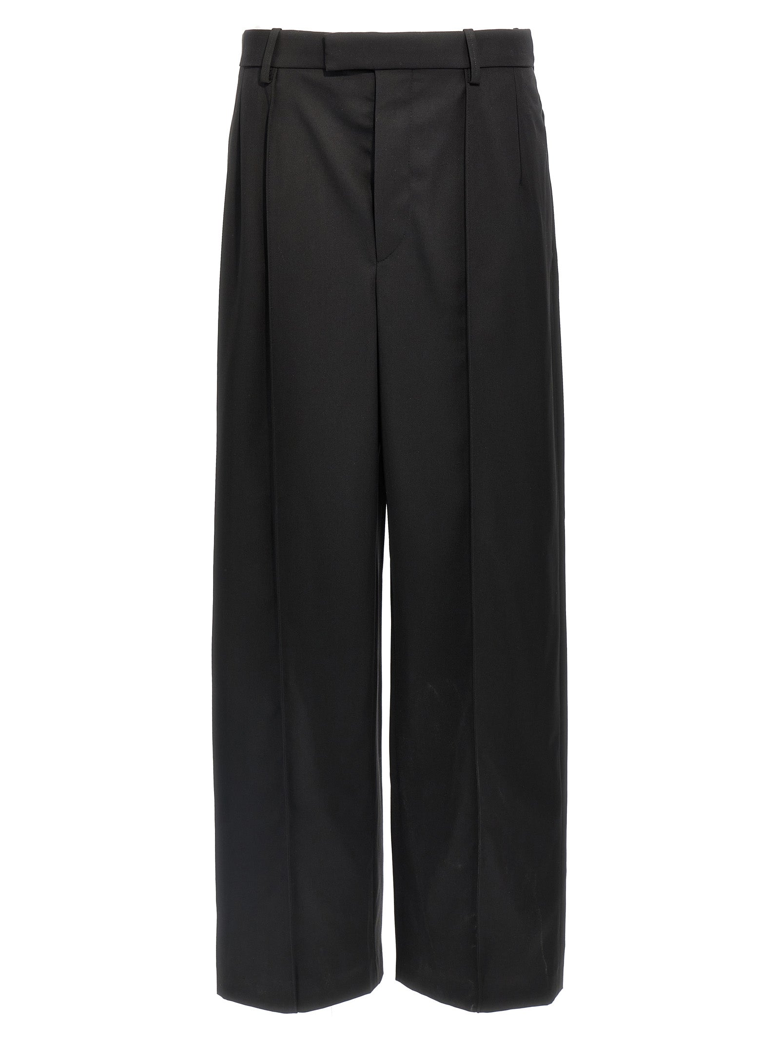 Trousers by Wardrobe.Nyc for women in wool black features an sartorial silhouette, showcasing a precise straight and long with a sartorial high rise for a refined look.