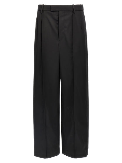 Trousers by Wardrobe.Nyc for women in wool black features an sartorial silhouette, showcasing a precise straight and long with a sartorial high rise for a refined look.