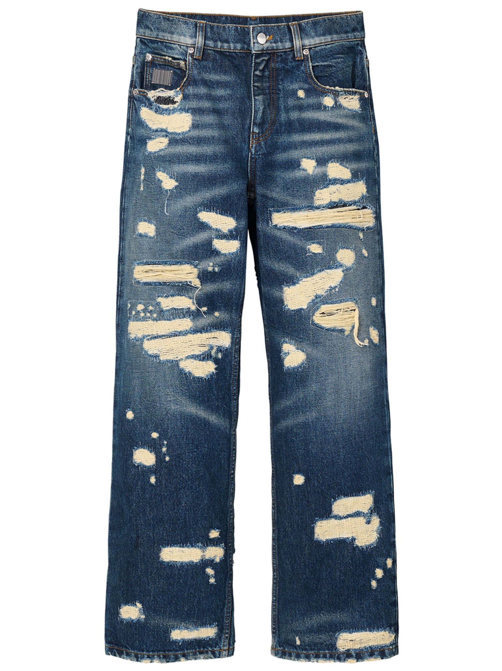Jeans by Marc Jacobs for women in denim cotton blue presents a tailored silhouette, showcasing a tailored straight-leg & wide and long cut with a refined for a truly tailored aesthetic.