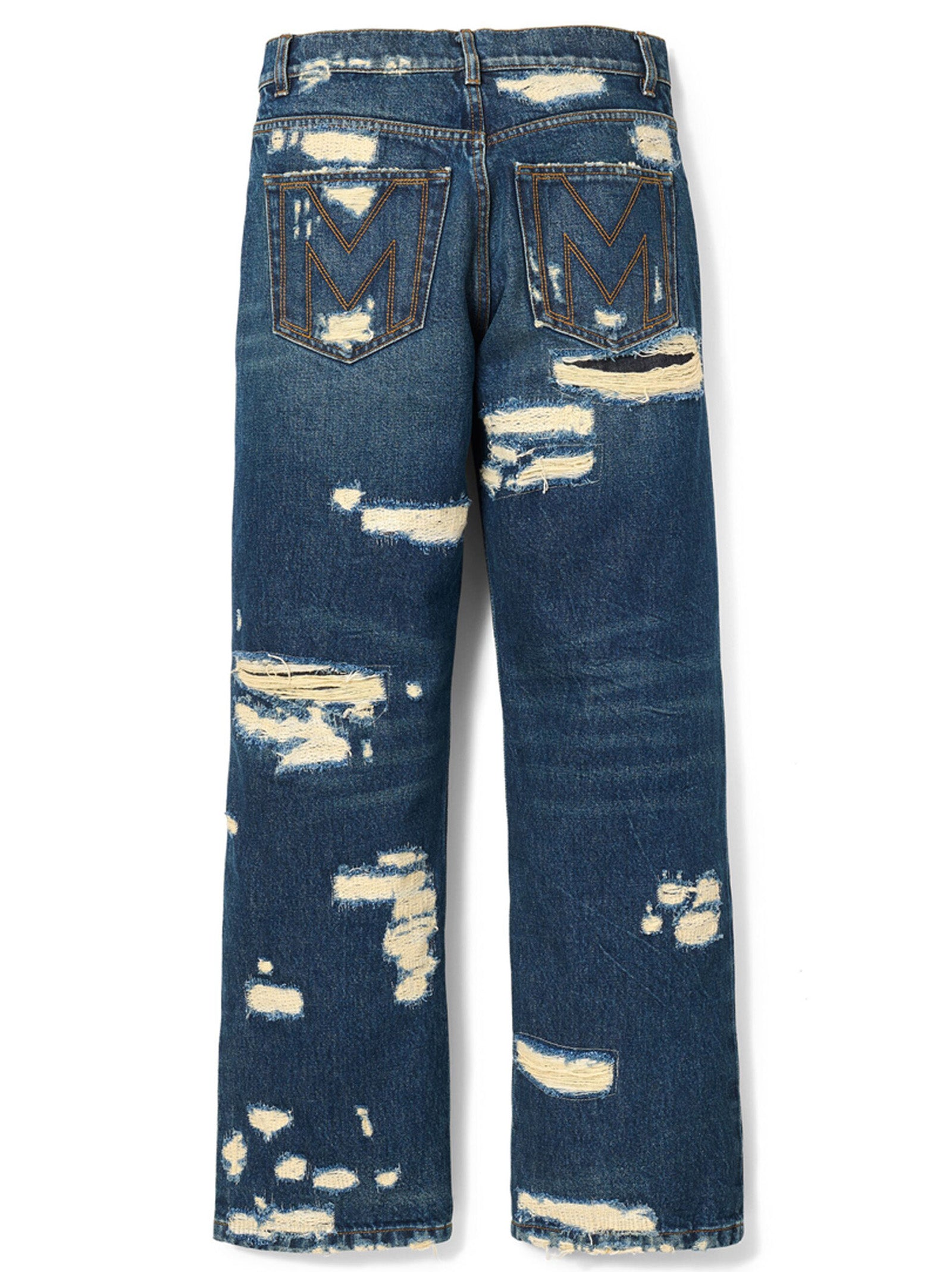 Jeans by Marc Jacobs for women in denim cotton blue presents a refined pantology silhouette, artfully defined by a refined pantology straight-leg & wide, long, and a sophisticated .