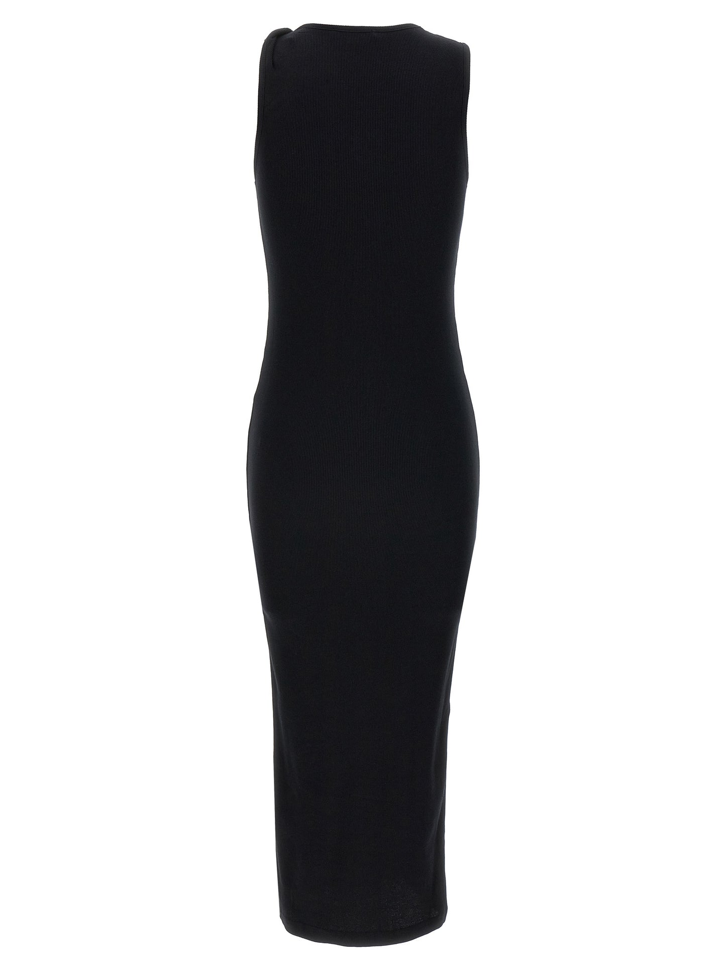 Dress by J.W.Anderson for women in cotton black features an cute silhouette, detailed with a and round neckline that elegantly flows into a cute midi.