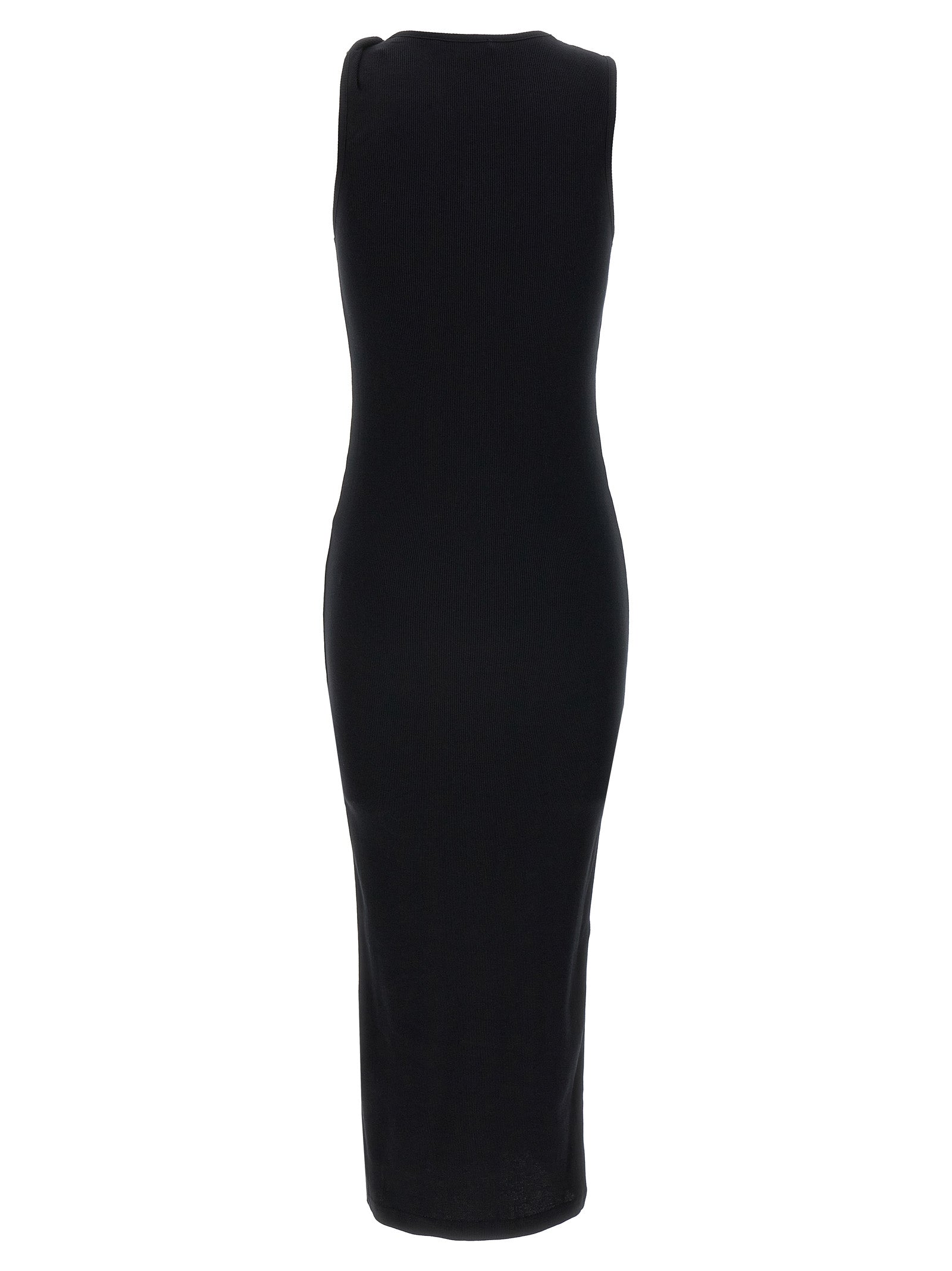 Dress by J.W.Anderson for women in cotton black features an cute silhouette, detailed with a and round neckline that elegantly flows into a cute midi.