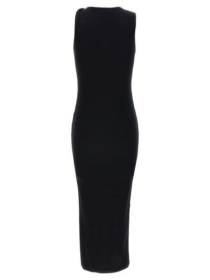 Dress by J.W.Anderson for women in cotton black features an cute silhouette, detailed with a and round neckline that elegantly flows into a cute midi.