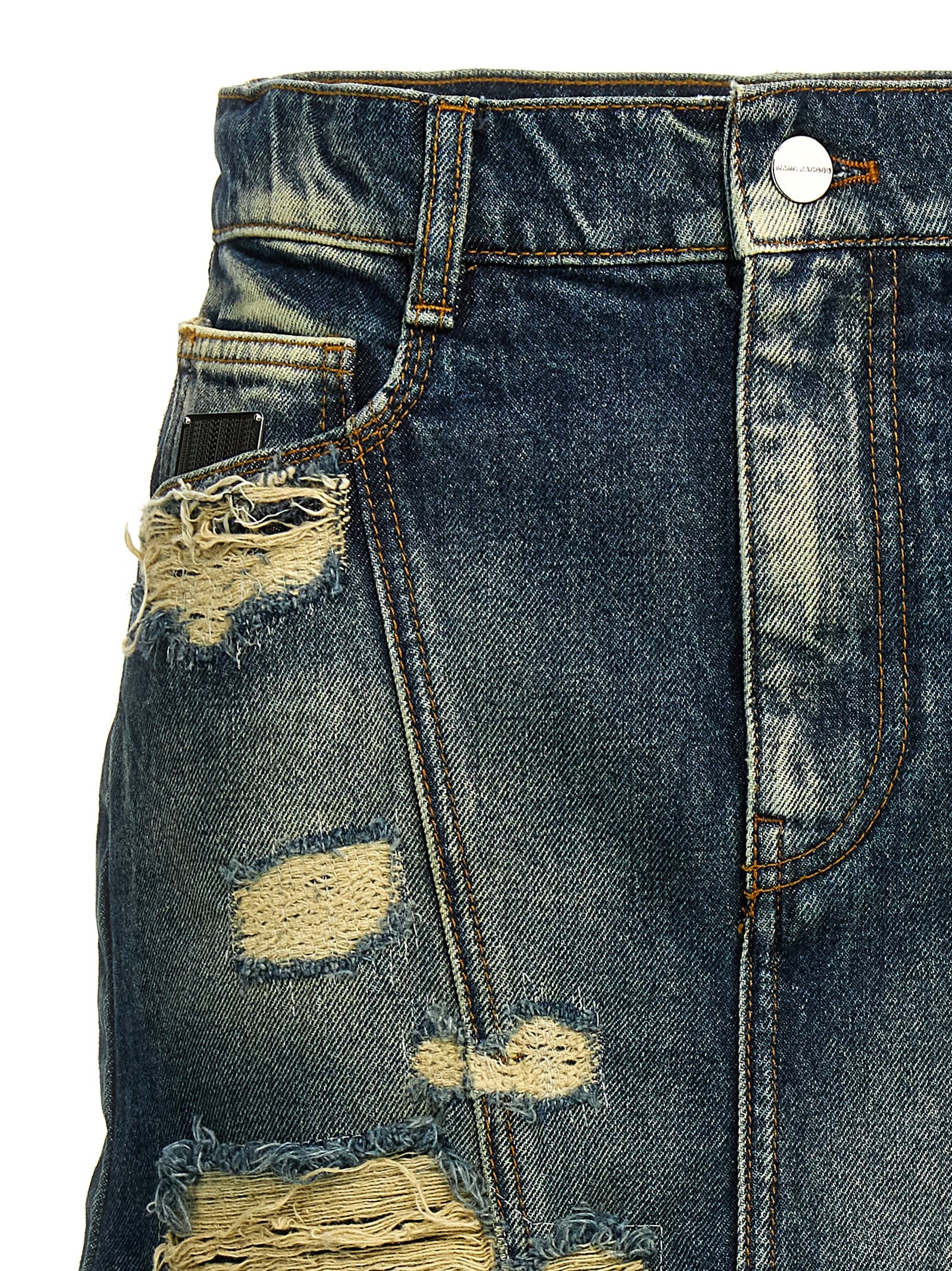 Skirt by Marc Jacobs for women in denim cotton blue showcases a dramatic silhouette, artfully capturing the essence of the Women's Denim Straight Cotton Long Skirt in a dramatic long cut for a refined look.