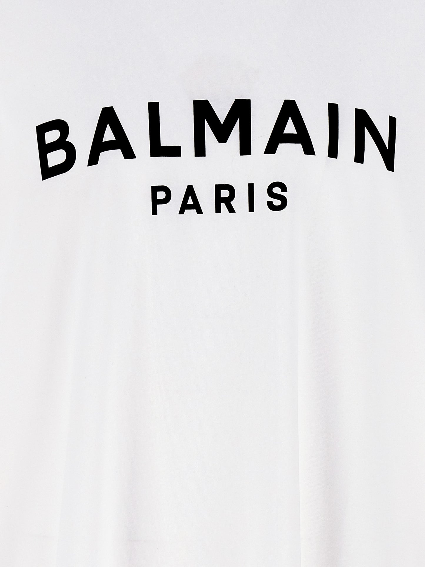 Balmain Men's Short-Sleeve Crew Neck Organic Cotton T-Shirt - Bicolour Black White Print