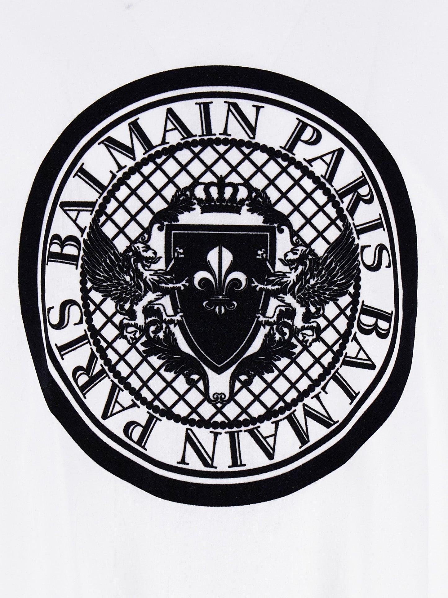 T-Shirt by Balmain for men in organic cotton velvet bicolour, black & white features a plush silhouette, showcasing a sophisticated and for a truly plush finish.