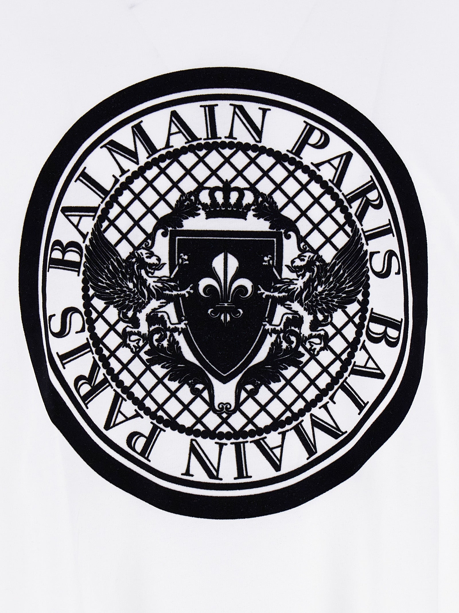 T-Shirt by Balmain for men in organic cotton velvet bicolour, black & white features a plush silhouette, showcasing a sophisticated and for a truly plush finish.