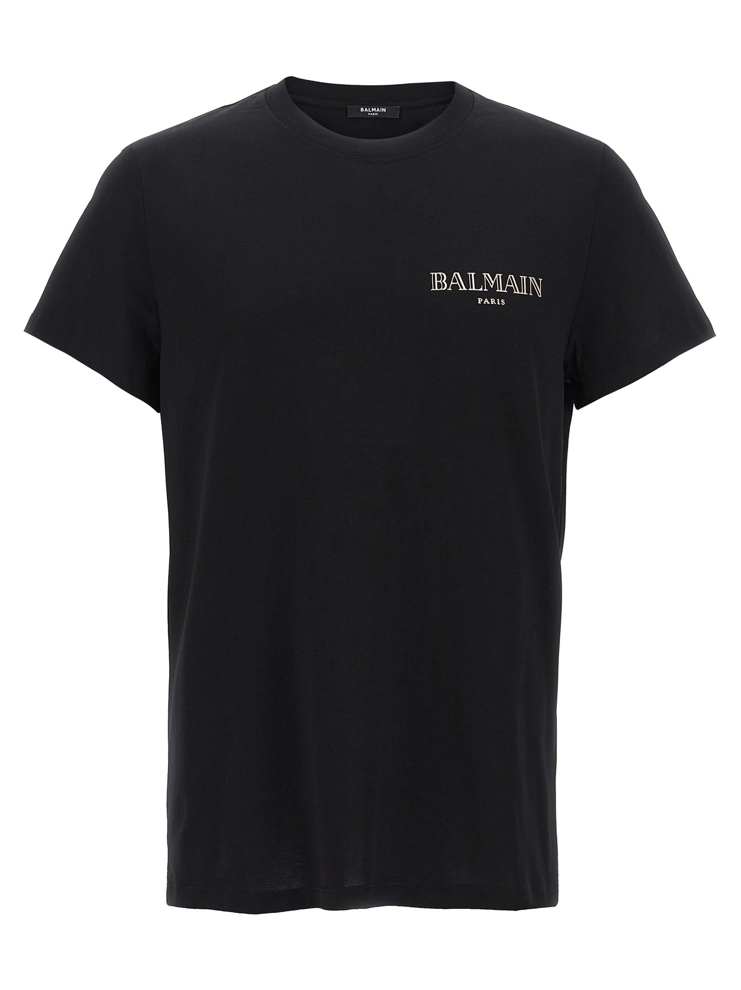 T-Shirt by Balmain for men in organic cotton black features an on trend silhouette, perfectly showcasing a on trend short-sleeve and crew neckline for an elevated aesthetic.