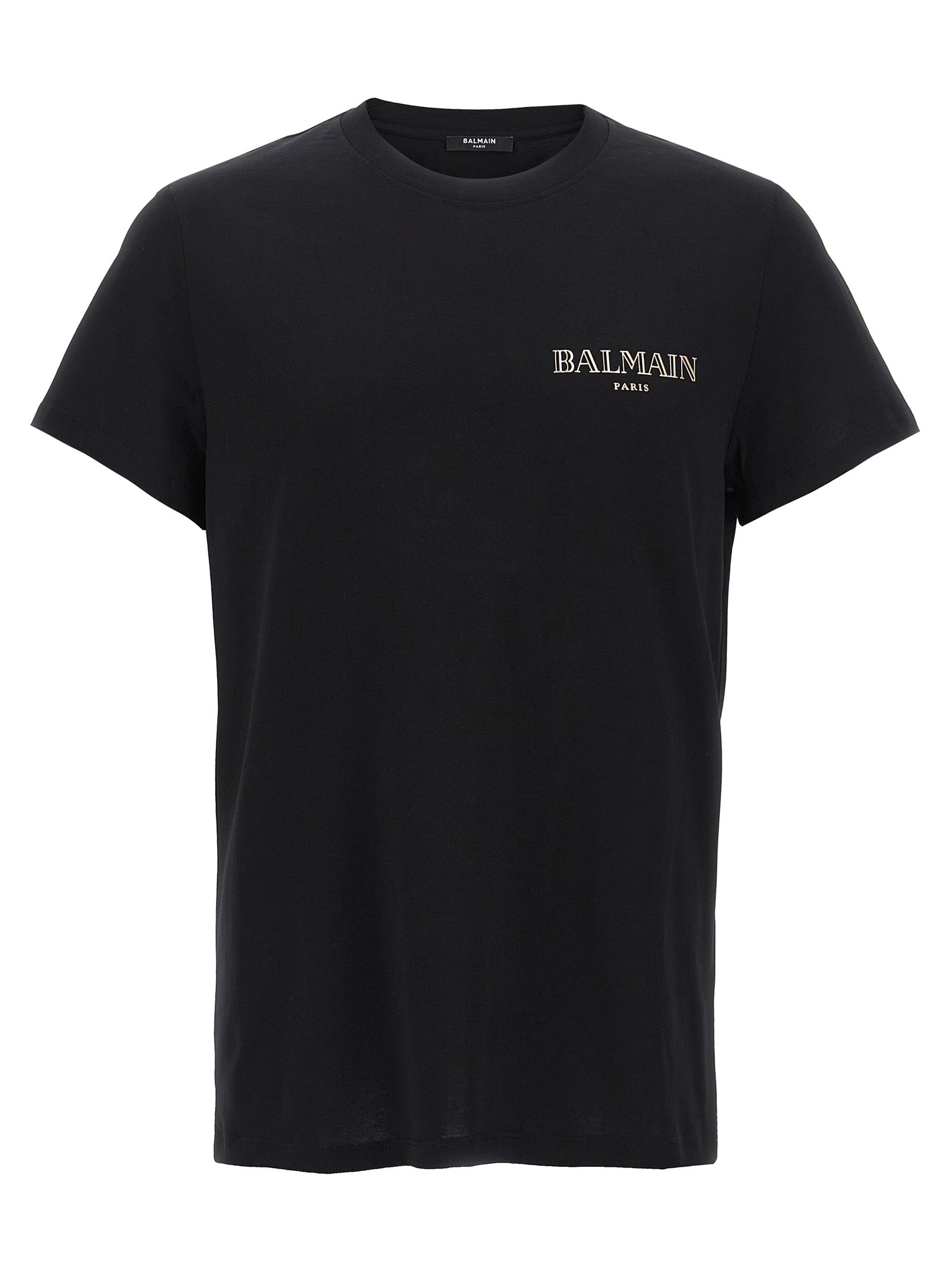 T-Shirt by Balmain for men in organic cotton black features an on trend silhouette, perfectly showcasing a on trend short-sleeve and crew neckline for an elevated aesthetic.