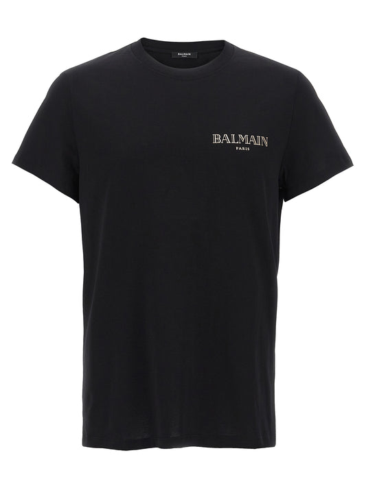 T-Shirt by Balmain for men in organic cotton black features an on trend silhouette, perfectly showcasing a on trend short-sleeve and crew neckline for an elevated aesthetic.