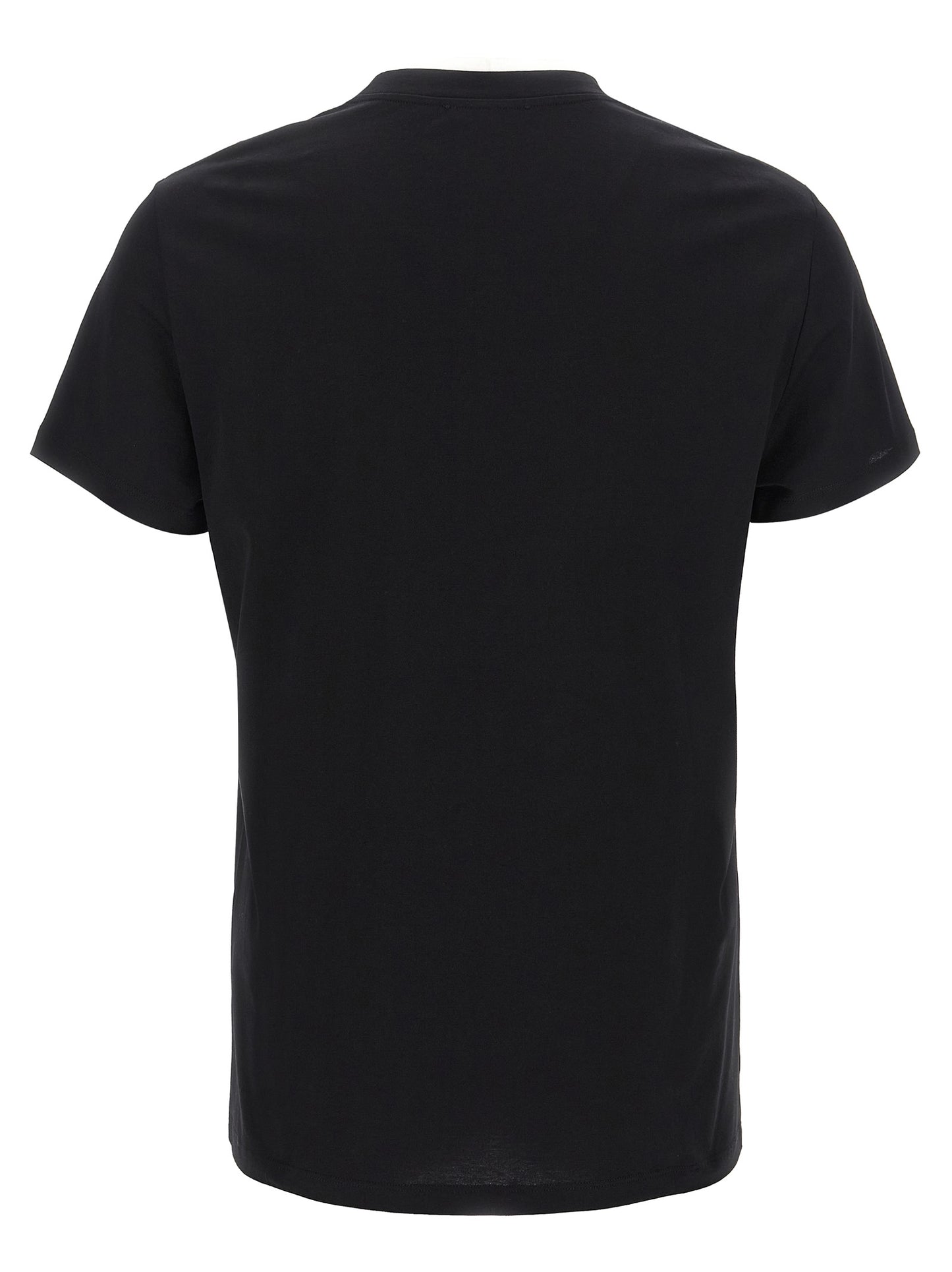T-Shirt by Balmain for men in organic cotton black showcases a dramatic silhouette, elegantly detailed with a dramatic crew neckline and for a truly dramatic finish.