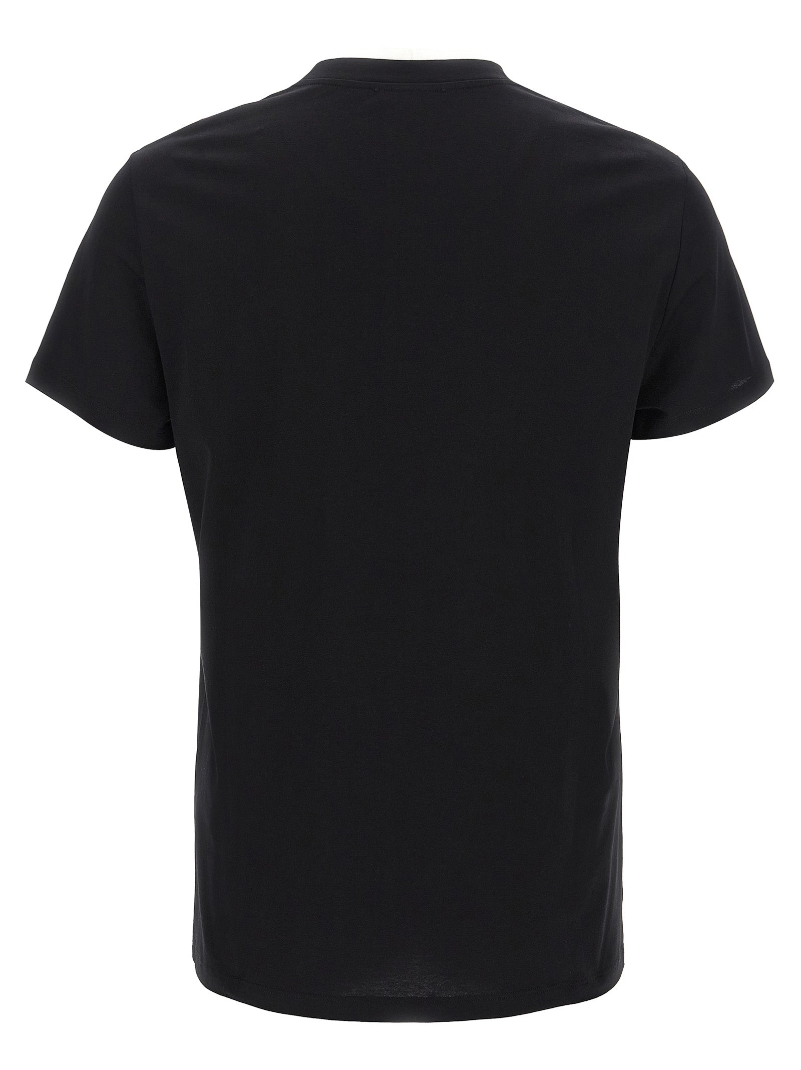 T-Shirt by Balmain for men in organic cotton black showcases a dramatic silhouette, elegantly detailed with a dramatic crew neckline and for a truly dramatic finish.