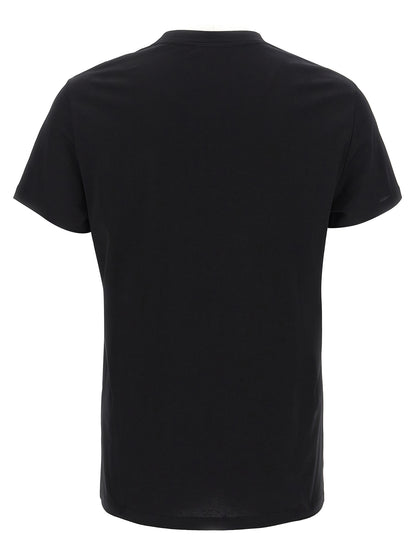 T-Shirt by Balmain for men in organic cotton black showcases a dramatic silhouette, elegantly detailed with a dramatic crew neckline and for a truly dramatic finish.