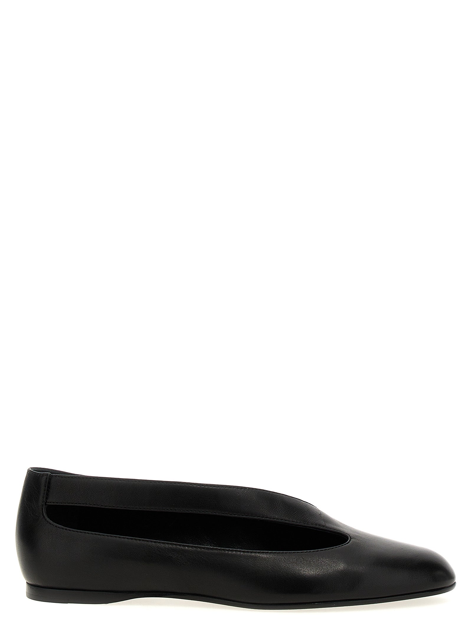Ballet Flat Shoes by Khaite for women in nappa lamb leather black showcases a resplendent Women's Nappa Lamb Leather Ballet Flat Shoes aesthetic with a and almond toe style.