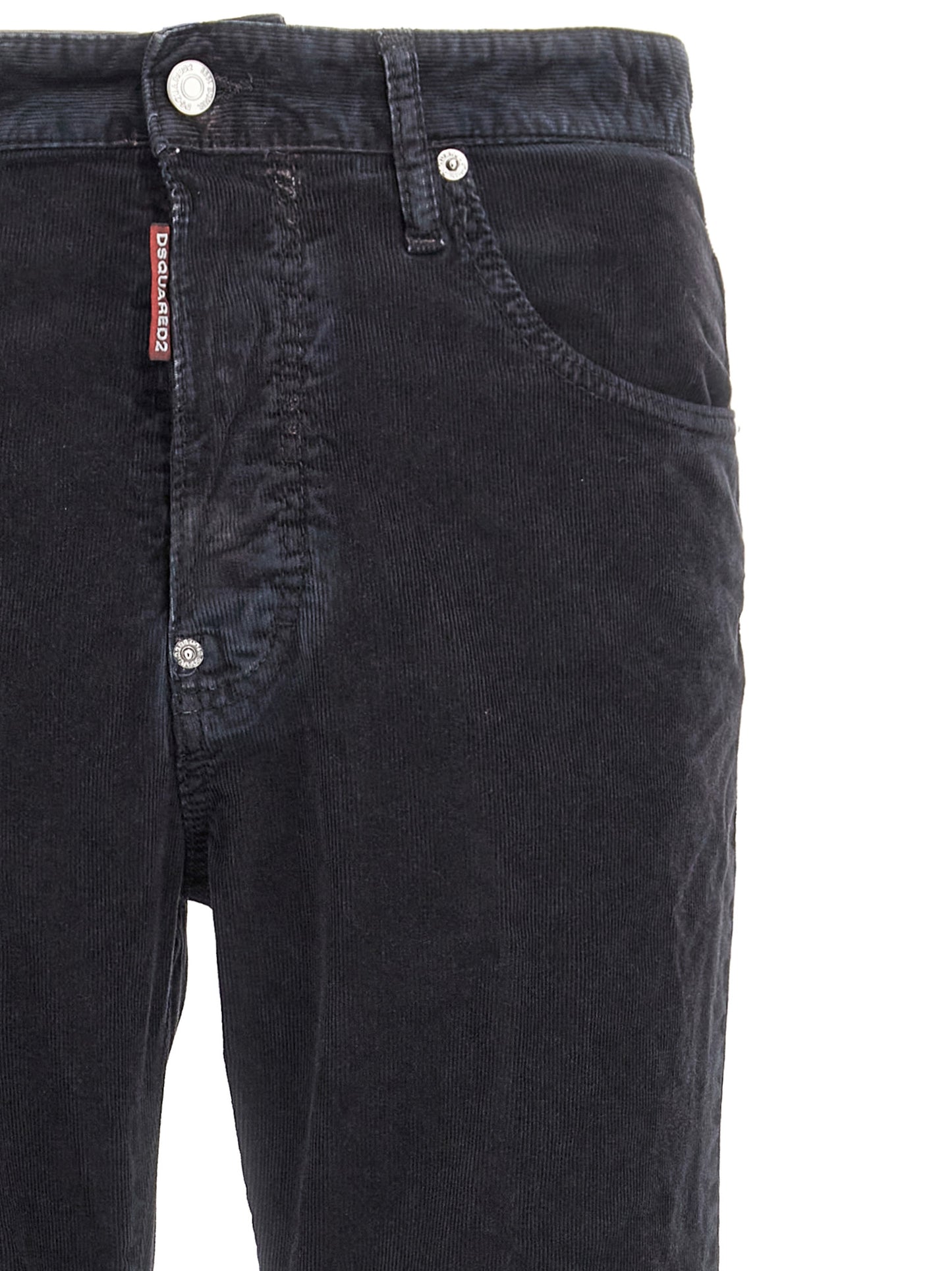 Casual Pants by Dsquared² for men in stretch cotton corduroy blue features an sartorial and long with a cut for a sartorial finish.