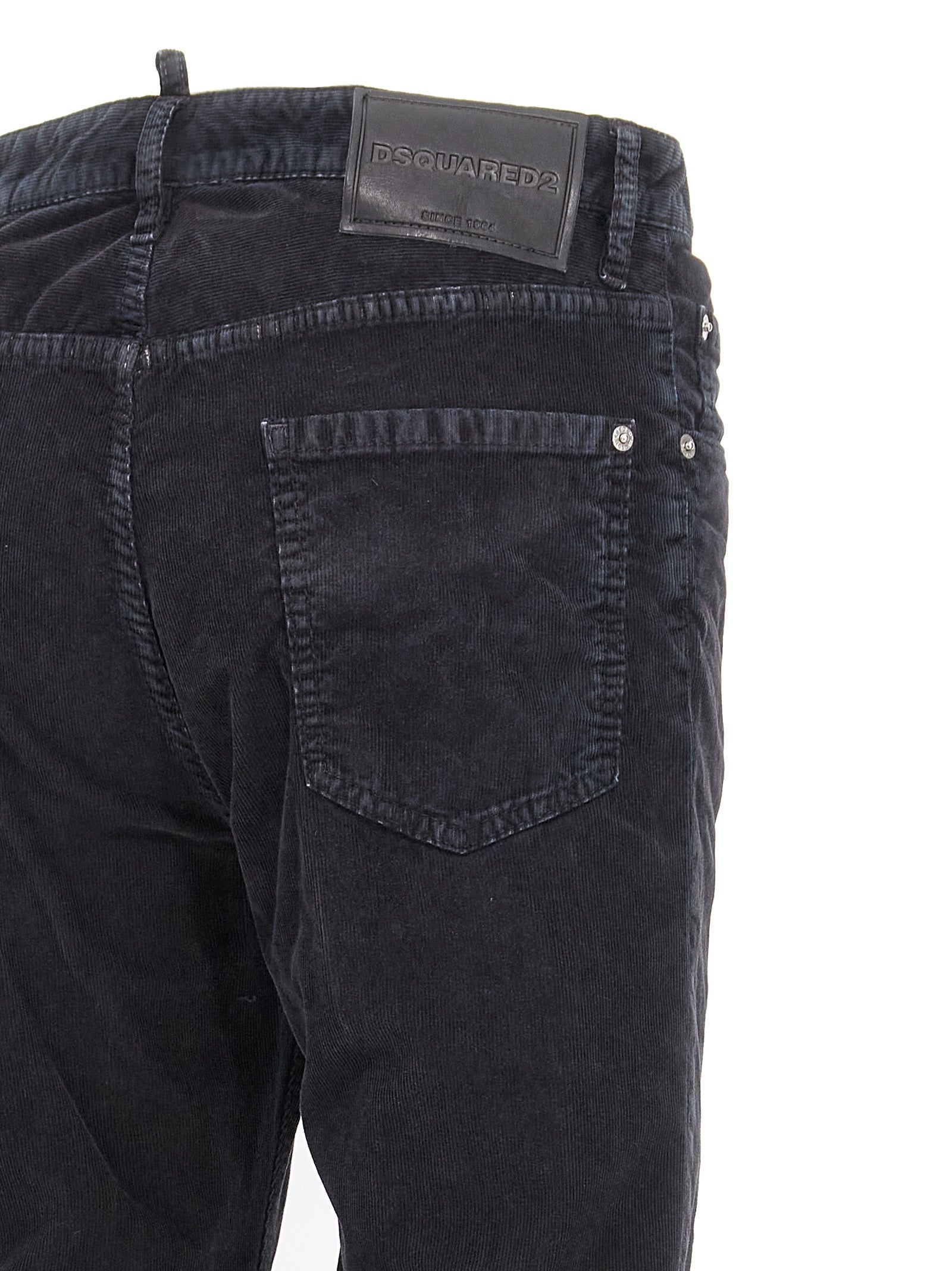 Casual Pants by Dsquared² for men in stretch cotton corduroy blue features an refined tailoring silhouette, showcasing a premium with a and long cut for a refined tailoring look.