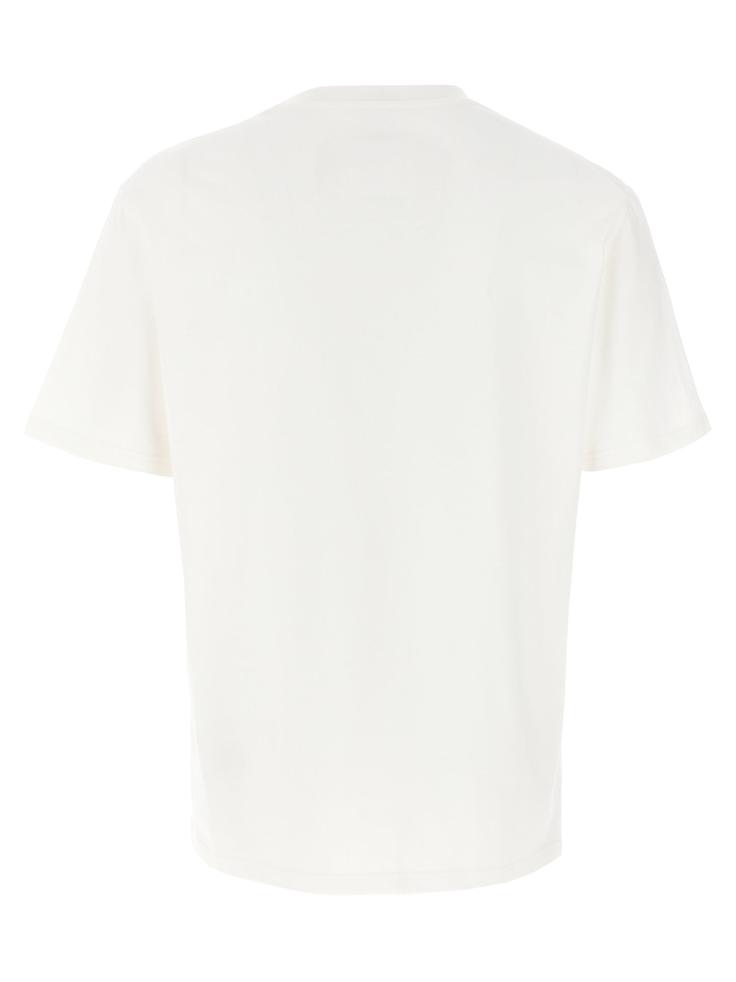 T-Shirt by Jil Sander for men in cotton white, signature & print showcases a dramatic silhouette, elegantly detailed with a dramatic crew neckline and for a truly dramatic finish.