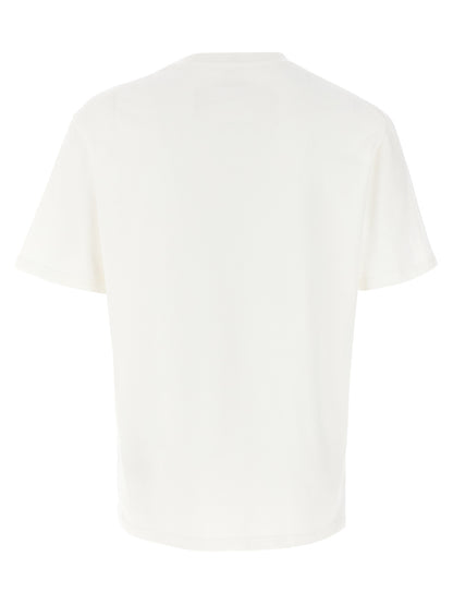 T-Shirt by Jil Sander for men in cotton white, signature & print showcases a dramatic silhouette, elegantly detailed with a dramatic crew neckline and for a truly dramatic finish.