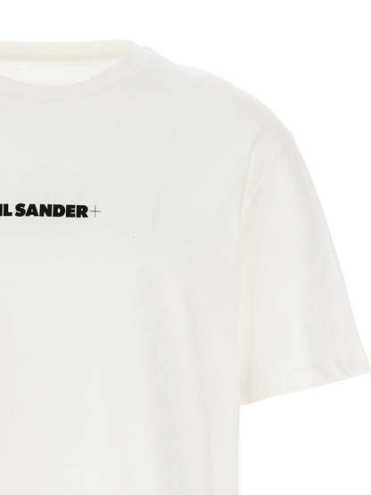 T-Shirt by Jil Sander for men in cotton white, signature & print features an edgy silhouette, meticulously detailed with a sophisticated and crew neckline for a truly edgy finish.