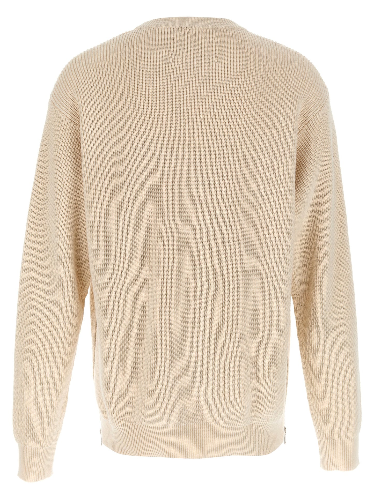 Cardigan by Jil Sander for men in cotton beige features an crisp silhouette, showcasing a sophisticated crew neckline and detail for a truly crisp finish.
