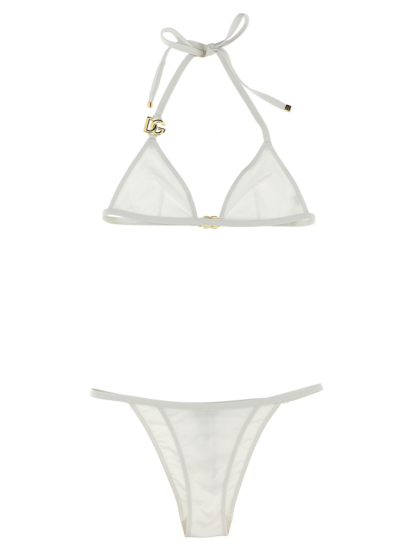 This Bikini by Dolce & Gabbana for women in stretch polyamide white features a beach chic silhouette from the Waves Women's Stretch Polyamide Bikini collection, showcasing a beach chic cut for a refined poolside look.