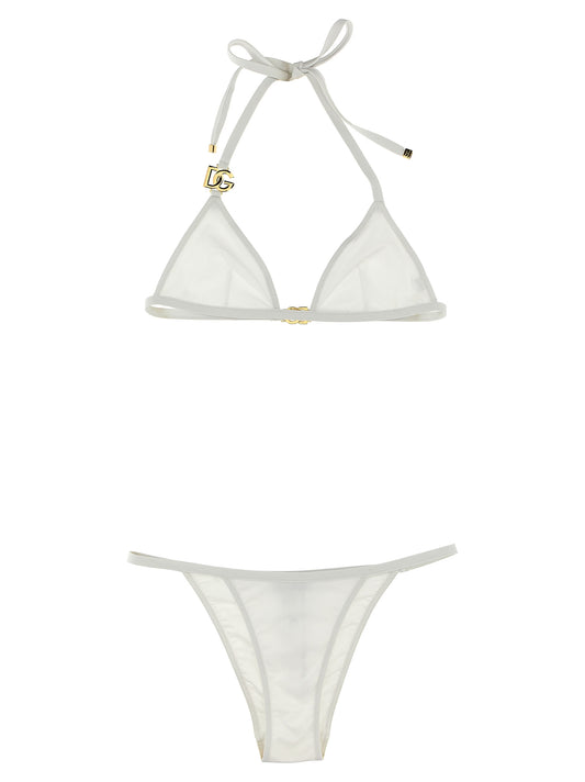 This Bikini by Dolce & Gabbana for women in stretch polyamide white features a beach chic silhouette from the Waves Women's Stretch Polyamide Bikini collection, showcasing a beach chic cut for a refined poolside look.