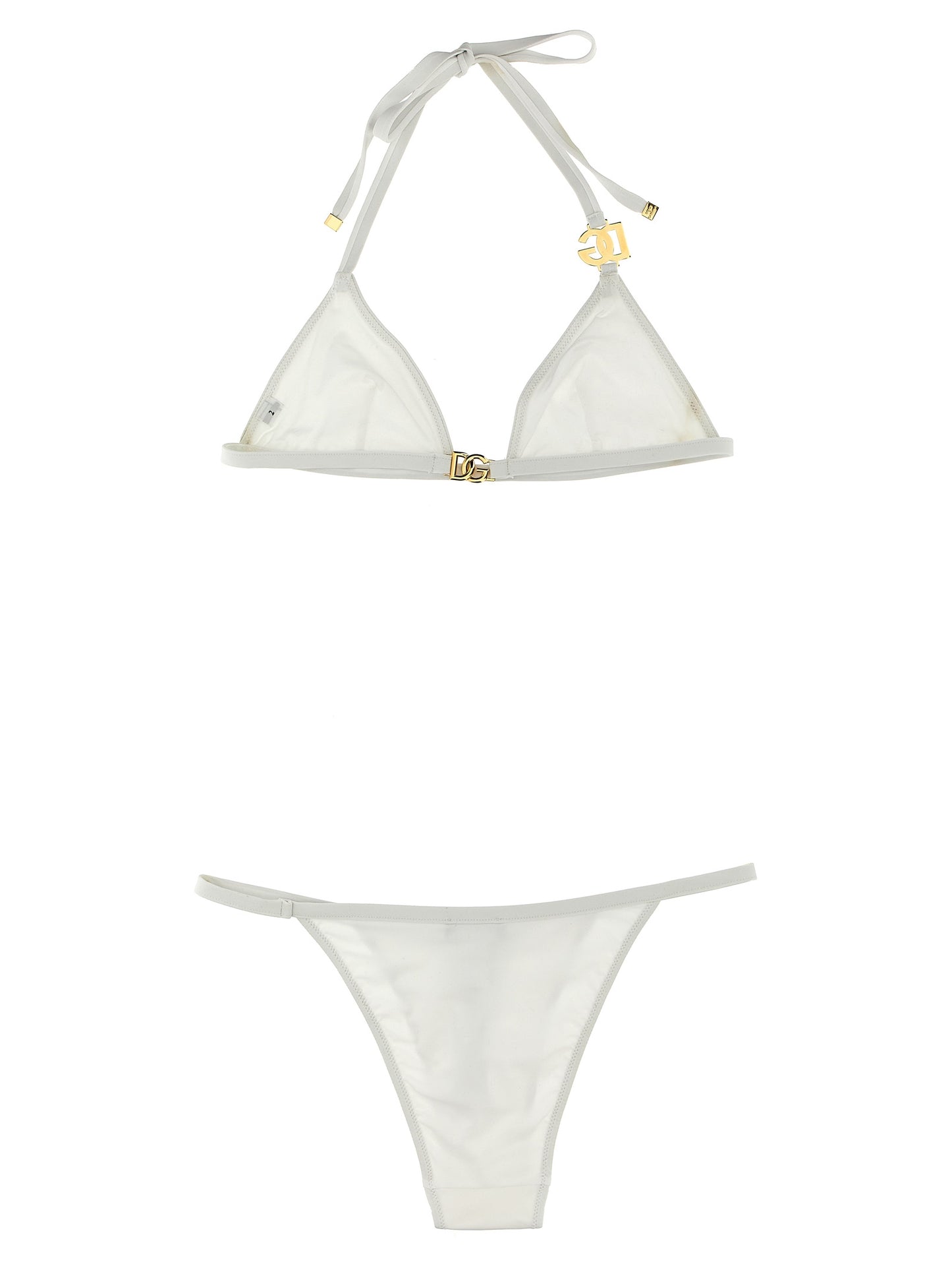 Bikini by Dolce & Gabbana for women in stretch polyamide white presents a sun-drenched silhouette, showcasing the sun-drenched Waves Women's Stretch Polyamide Bikini design with a sun-drenched cut for a premium finish.