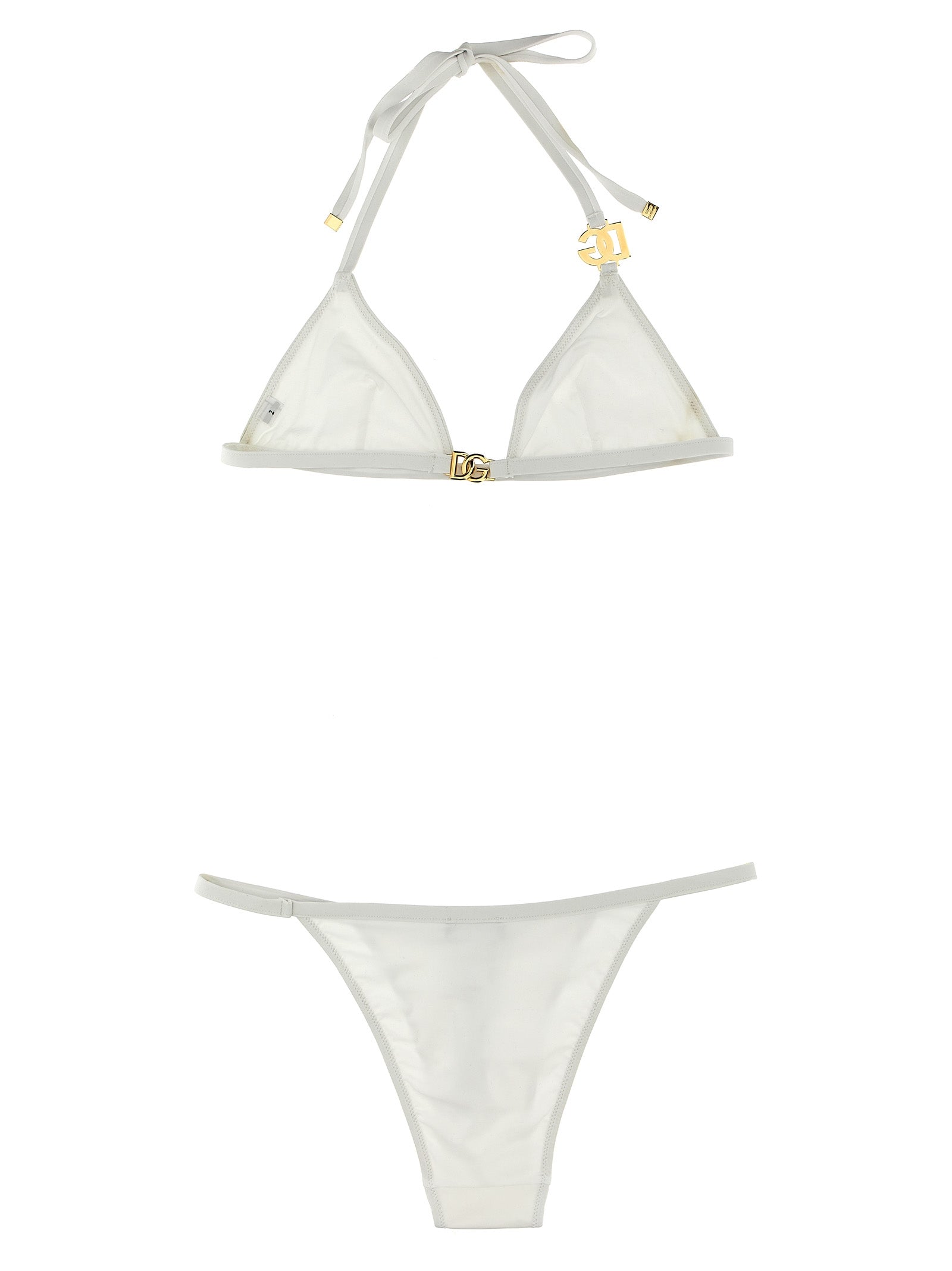 Bikini by Dolce & Gabbana for women in stretch polyamide white presents a sun-drenched silhouette, showcasing the sun-drenched Waves Women's Stretch Polyamide Bikini design with a sun-drenched cut for a premium finish.