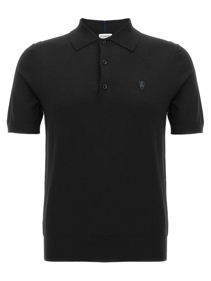 Polo Shirt by Burberry for men in wool black presents a distinguished silhouette, showcasing a sophisticated split neckline and distinguished short-sleeve for a truly distinguished finish.