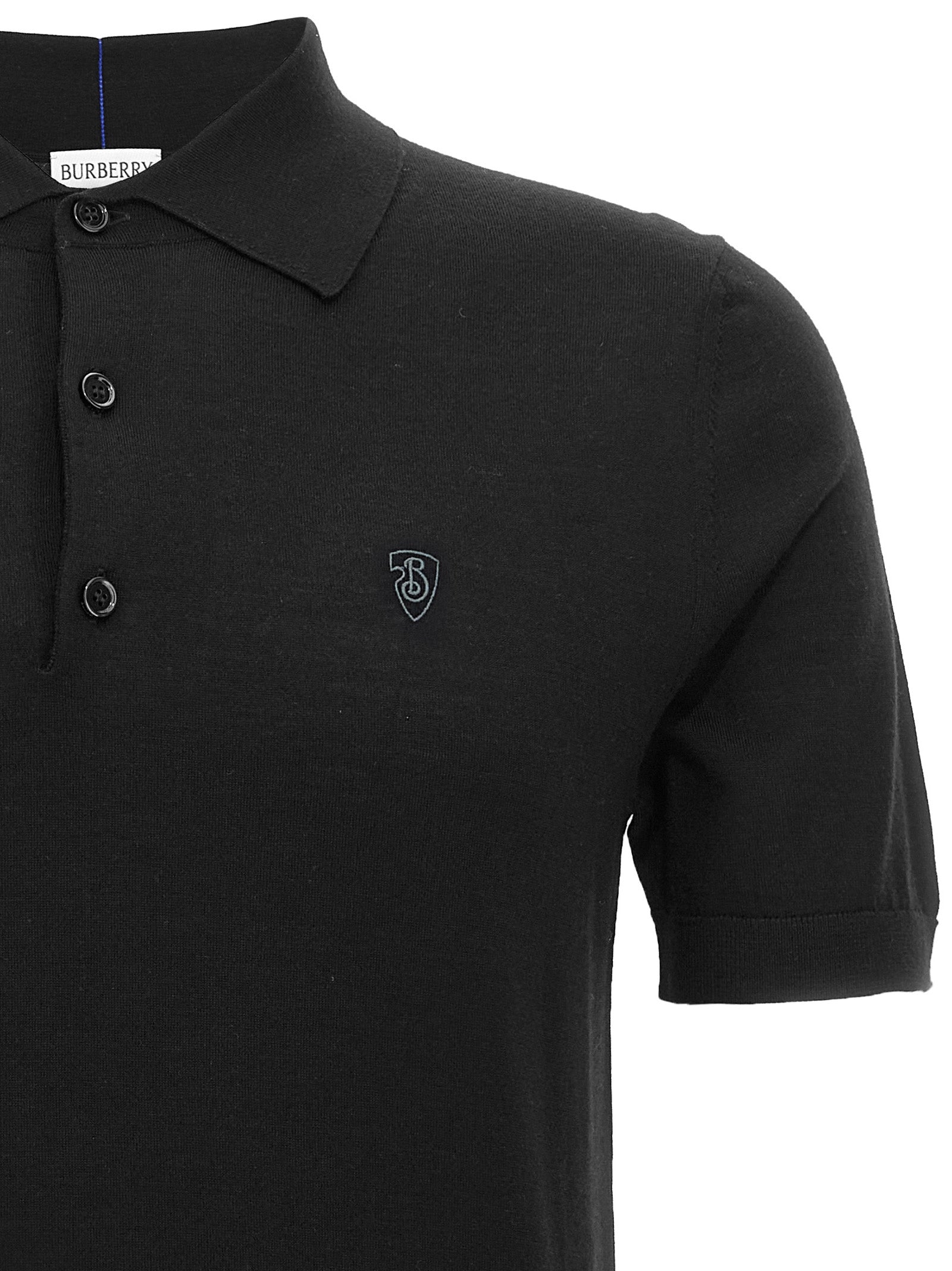 Polo Shirt by Burberry for men in wool black showcases a enviable silhouette, featuring a refined split neckline and for a enviable finish.