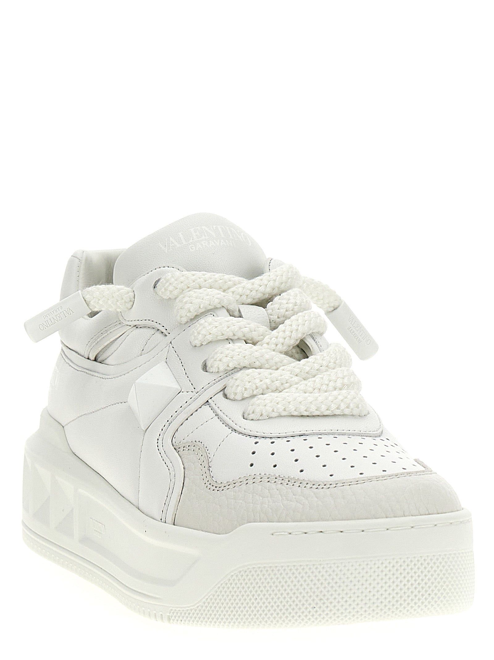 Sneakers by Valentino Garavani for men in bos taurus calfskin leather white features an fashionable silhouette, showcasing the premium Men's Chunky Bos Taurus Calfskin Leather Sneakers in a fashionable chunky style that offers a fashionable finish for refined style.
