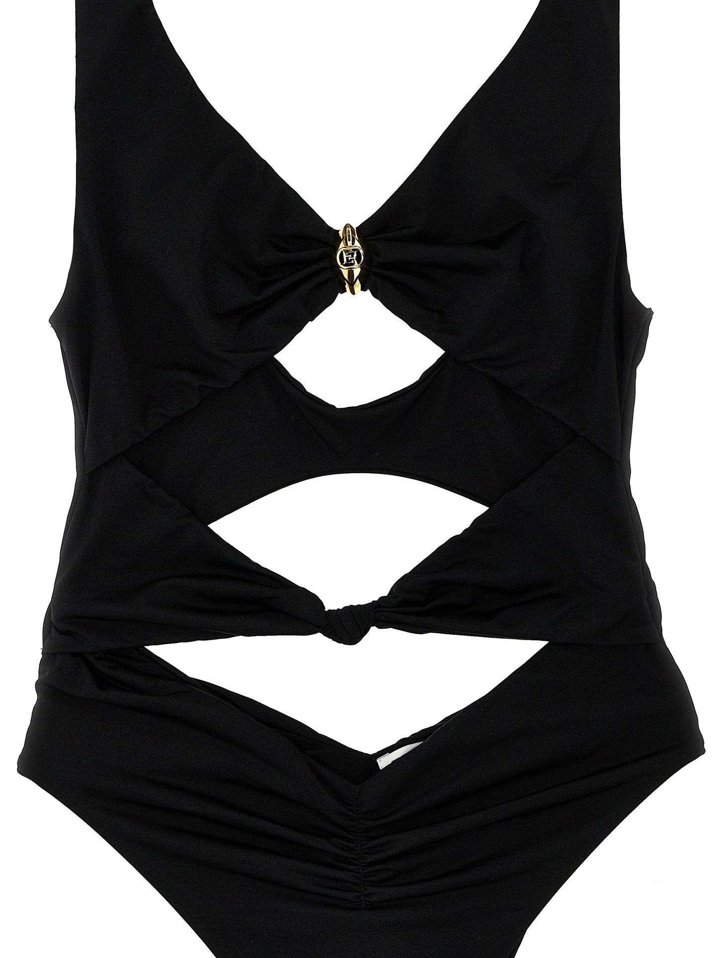 One-Piece Swimsuit by Elisabetta Franchi for women in polyamide & lycra black showcases a couture inspired silhouette from the Waves Women's Polyamide & Lycra One-Piece Swimsuit collection, featuring a couture inspired cut designed for a couture inspired and couture inspired poolside look.