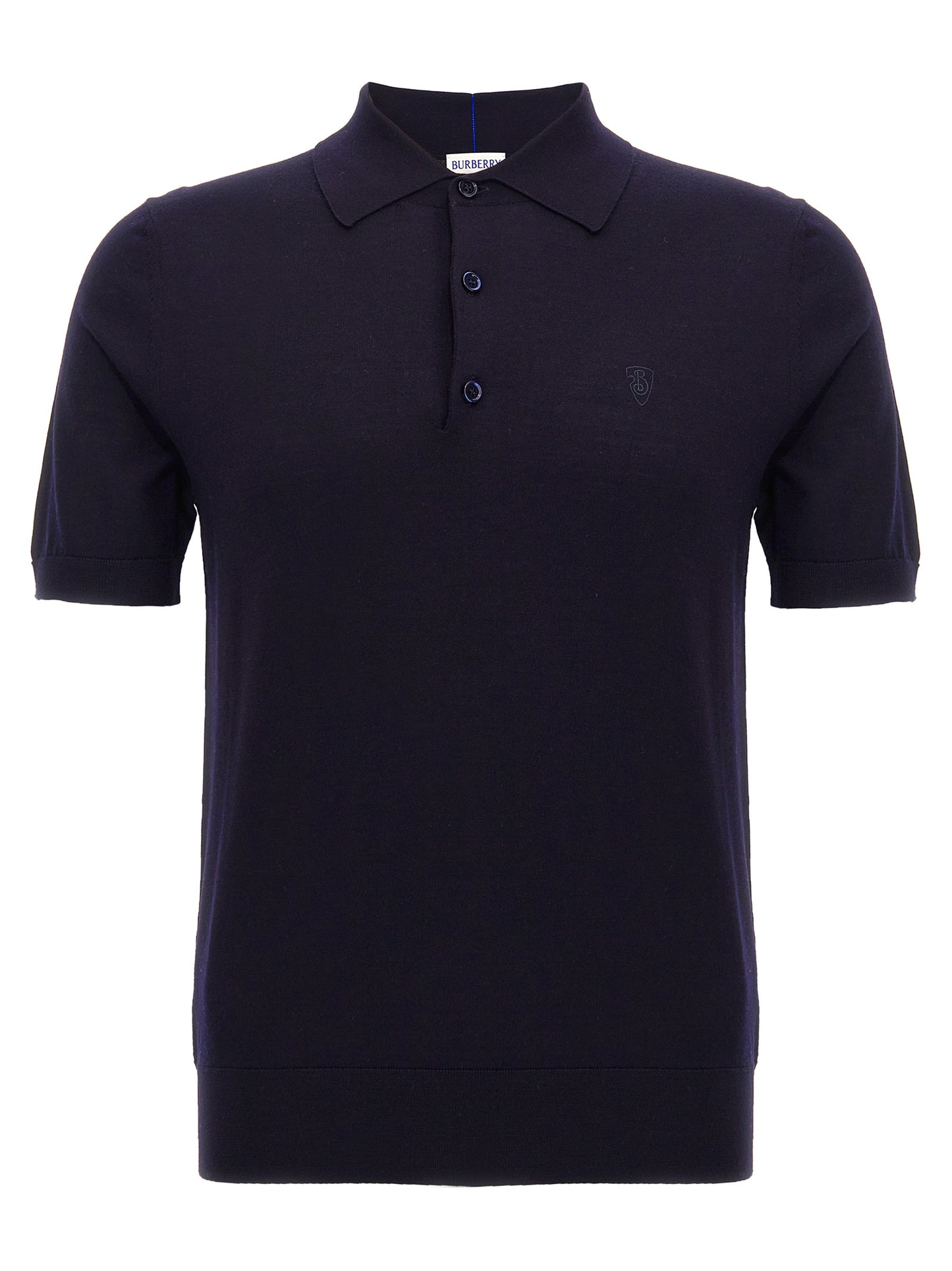 Polo Shirt by Burberry for men in wool blue showcases a enviable silhouette, featuring a refined split neckline and short-sleeve for a enviable finish.