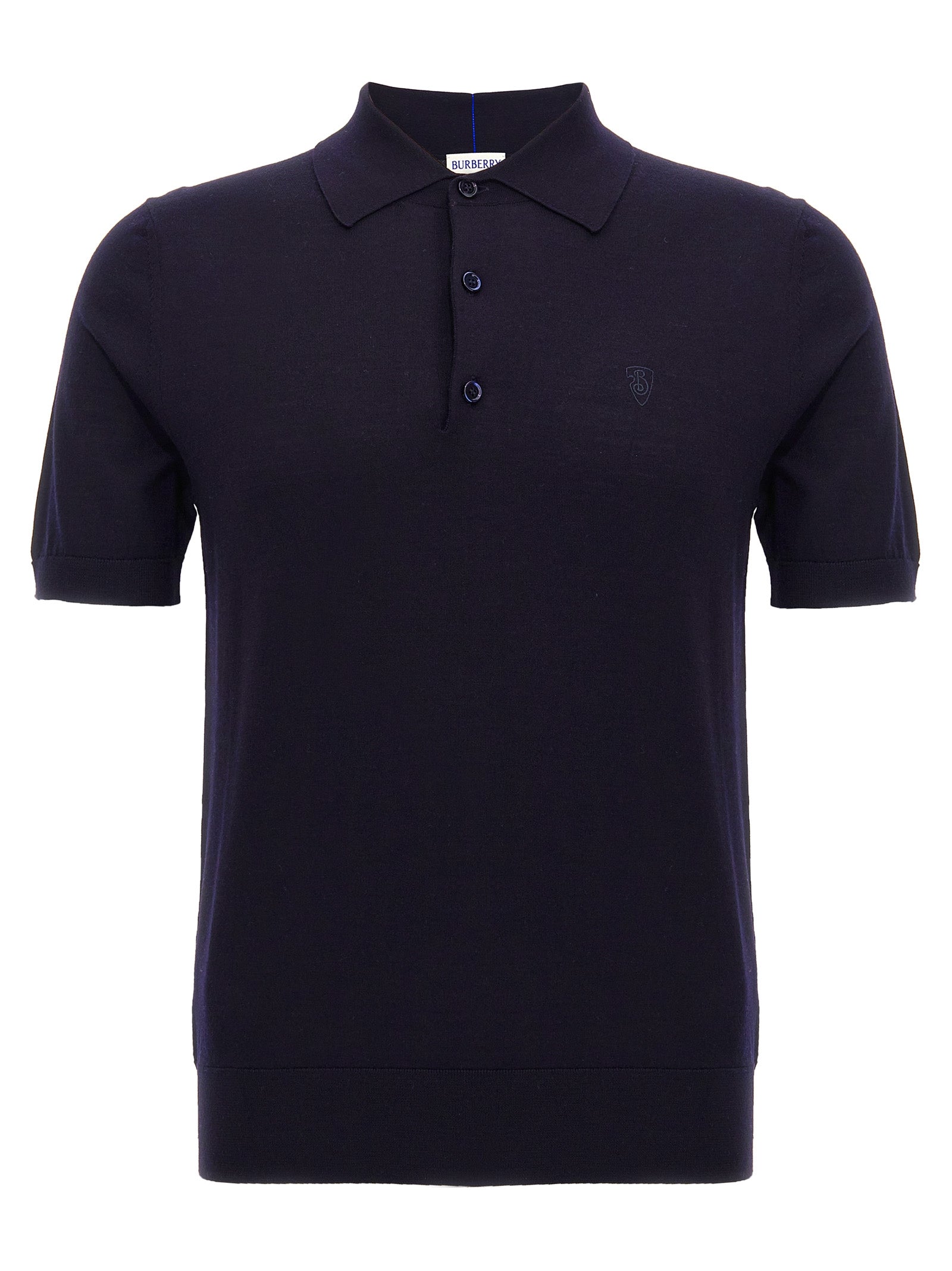 Polo Shirt by Burberry for men in wool blue showcases a enviable silhouette, featuring a refined split neckline and short-sleeve for a enviable finish.