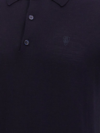 Polo Shirt by Burberry for men in wool blue features a eye catching silhouette, showcasing a refined and for a eye catching finish.