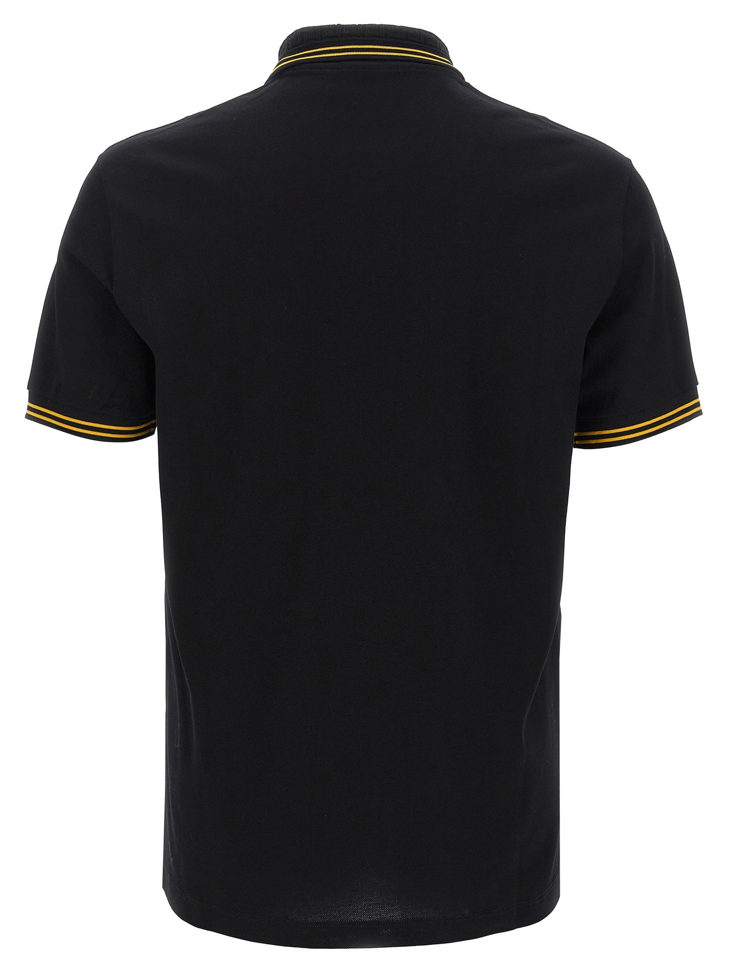 Versace Medusa Men's Short-Sleeve Cotton Polo Shirt - Black Jacquard