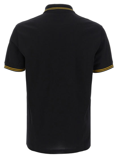 Versace Medusa Men's Short-Sleeve Cotton Polo Shirt - Black Jacquard