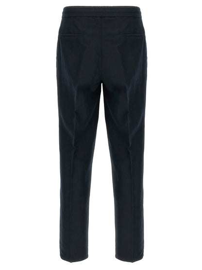 Brunello Cucinelli Men's Straight Leg Linen & Cotton Casual Pants - Blue