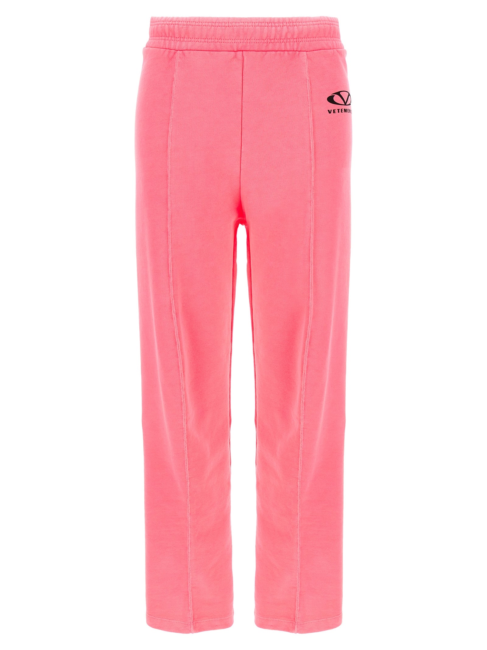 Joggers by Vetements for women in cotton polyester multicolor, pink & print features an sartorial and long with a cut for a sartorial finish.