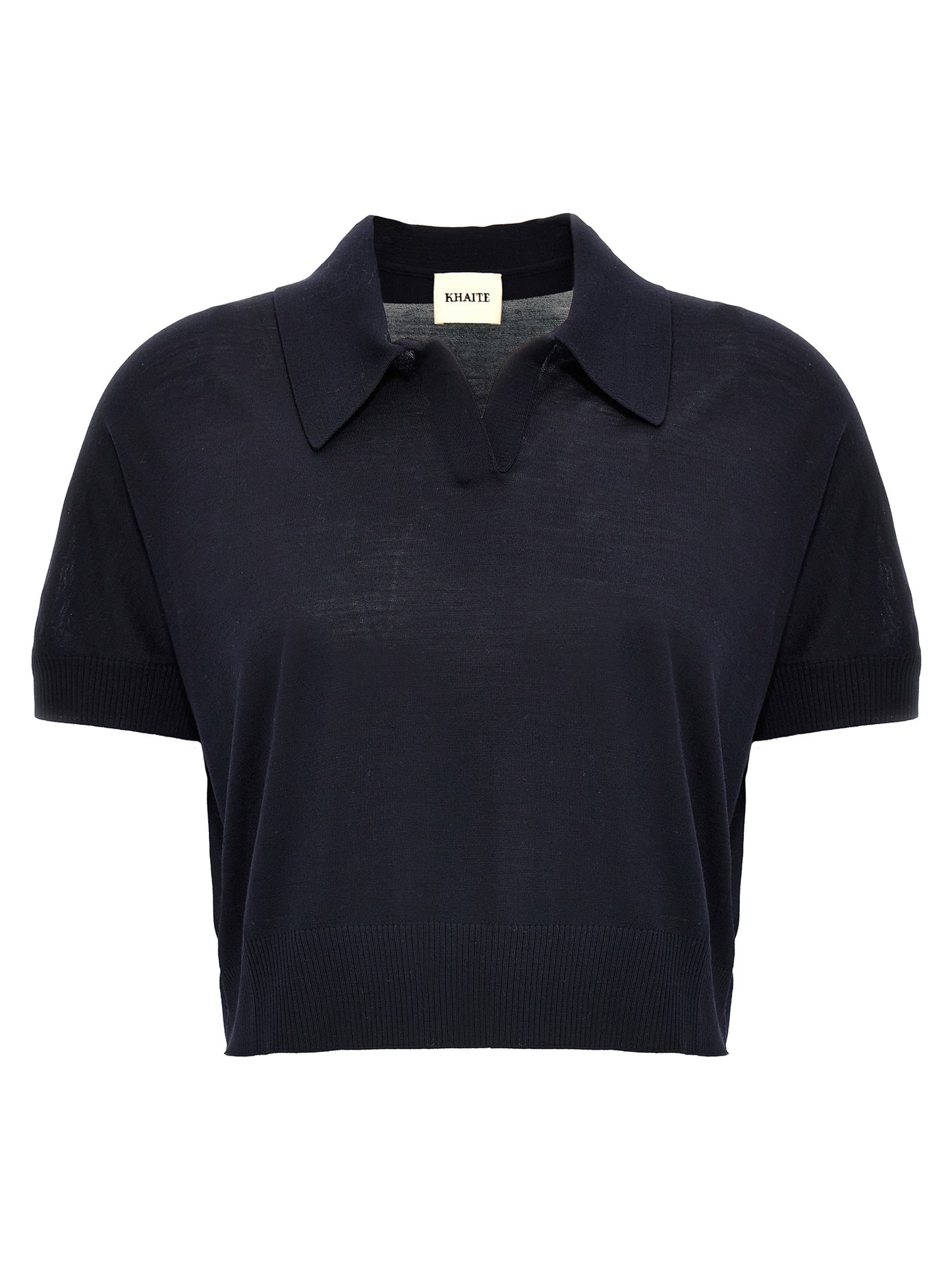 Shirt by Khaite for women in polyamide polyurethane wool blue, featuring a nuanced short-sleeve and nuanced for a sophisticated finish.