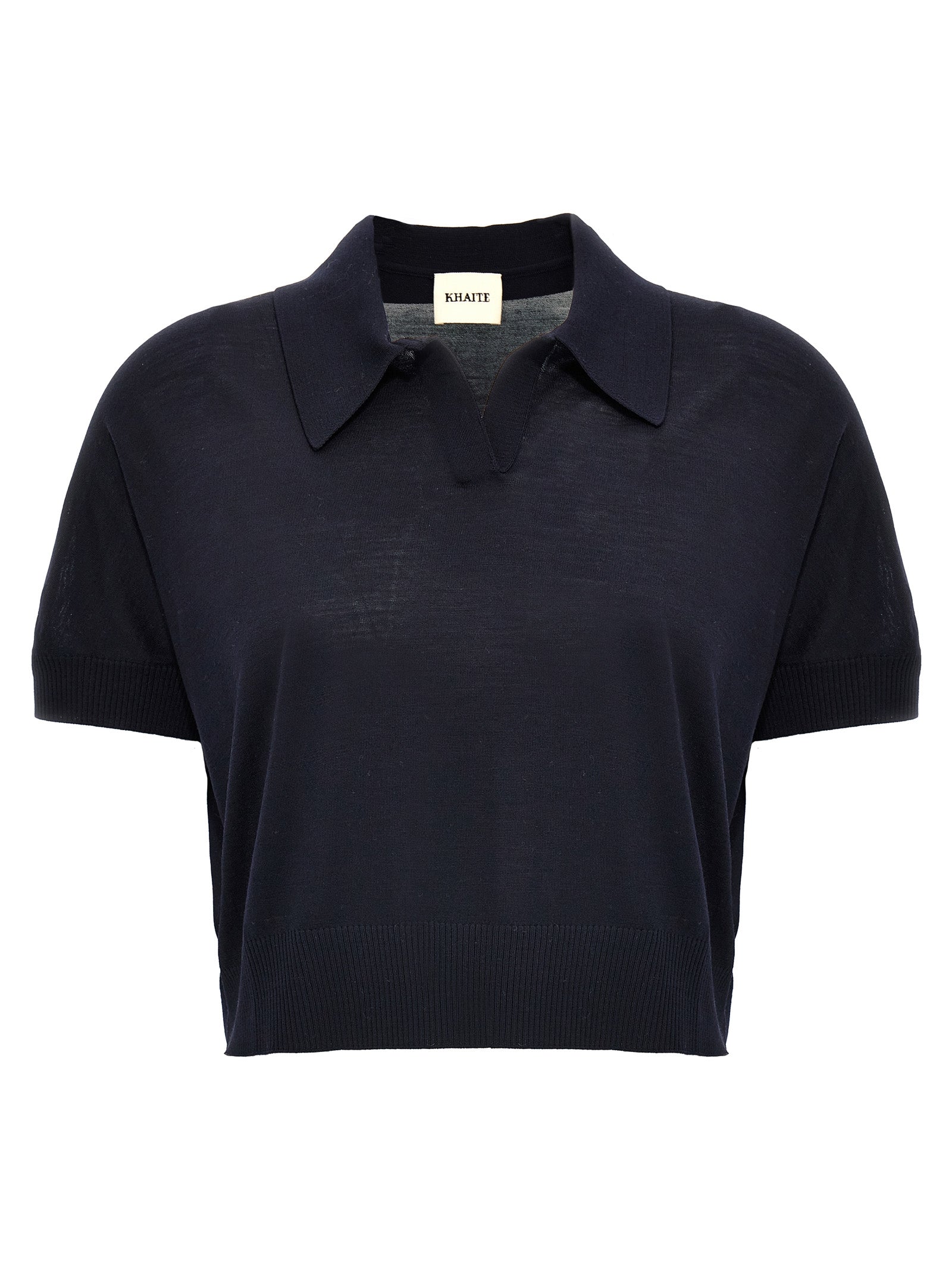 Shirt by Khaite for women in polyamide polyurethane wool blue, featuring a nuanced short-sleeve and nuanced for a sophisticated finish.