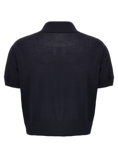 Shirt by Khaite for women in polyamide polyurethane wool blue presents a discerning silhouette, showcasing a sophisticated and for a truly discerning finish.