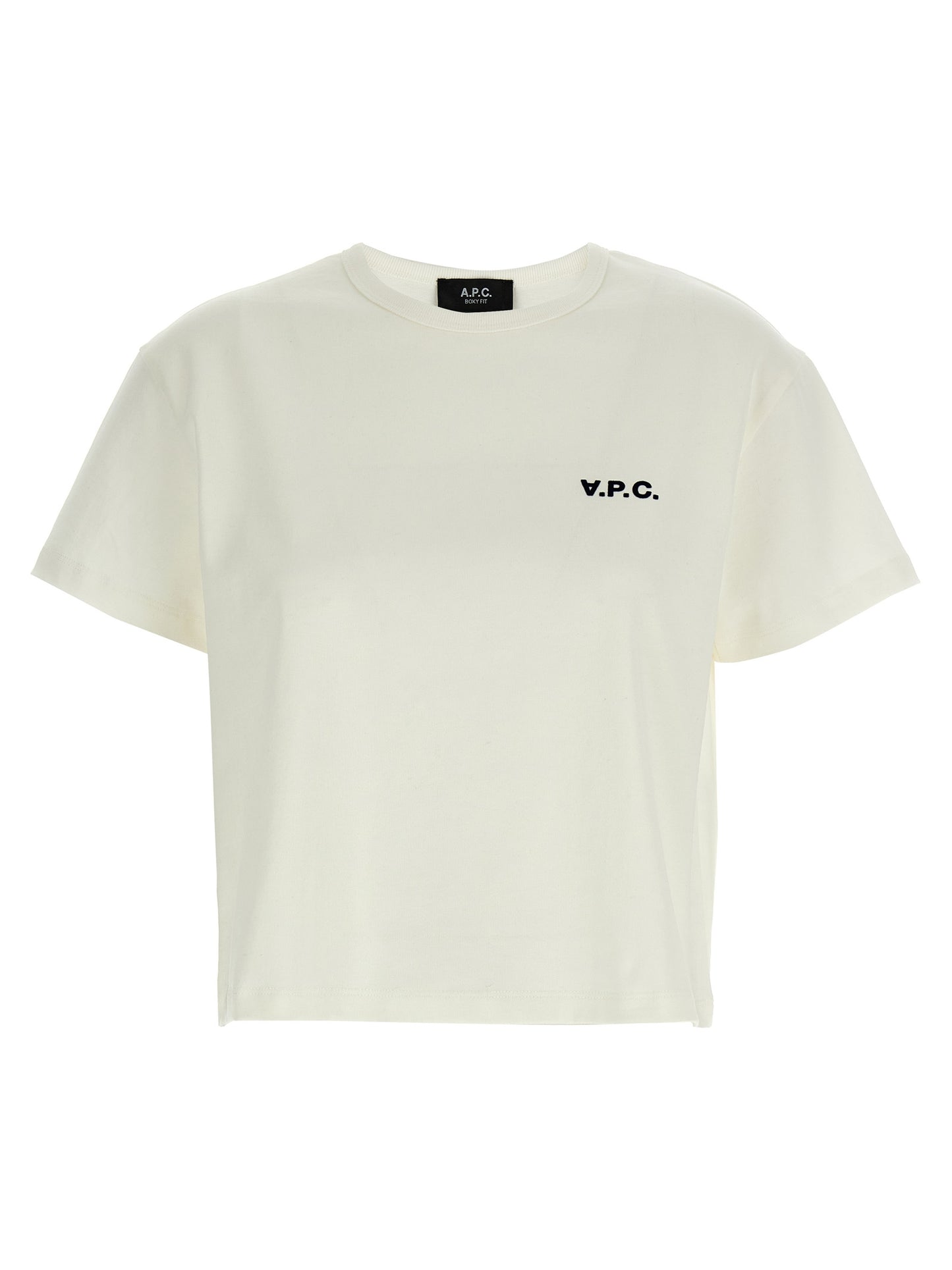 T-Shirt by A.P.C. for women in organic cotton white features an edgy silhouette, meticulously detailed with a sophisticated short-sleeve and crew neckline for a truly edgy finish.